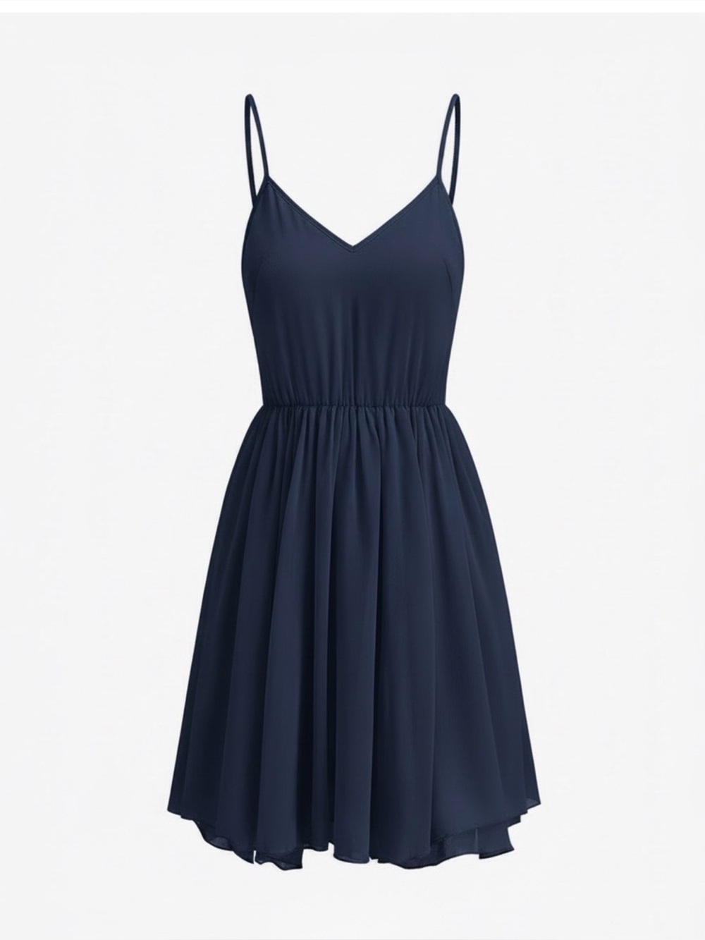 Commense Semi-Sheer Chiffon Ruffle Dress With Outer Cape - Picture 7 of 16